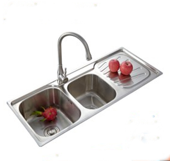 Popular Model Kitchenware Stainless Steel Kitchen Double Bowl Overmount Kitchen Stainless Steel Sink SDM-6012